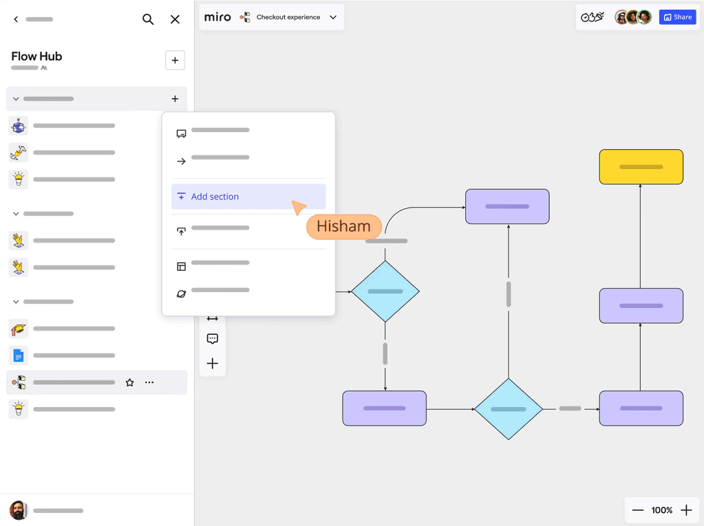 Sections for simple organization